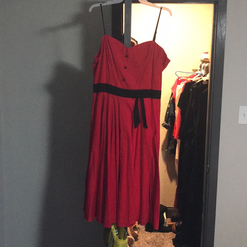Red swing dress